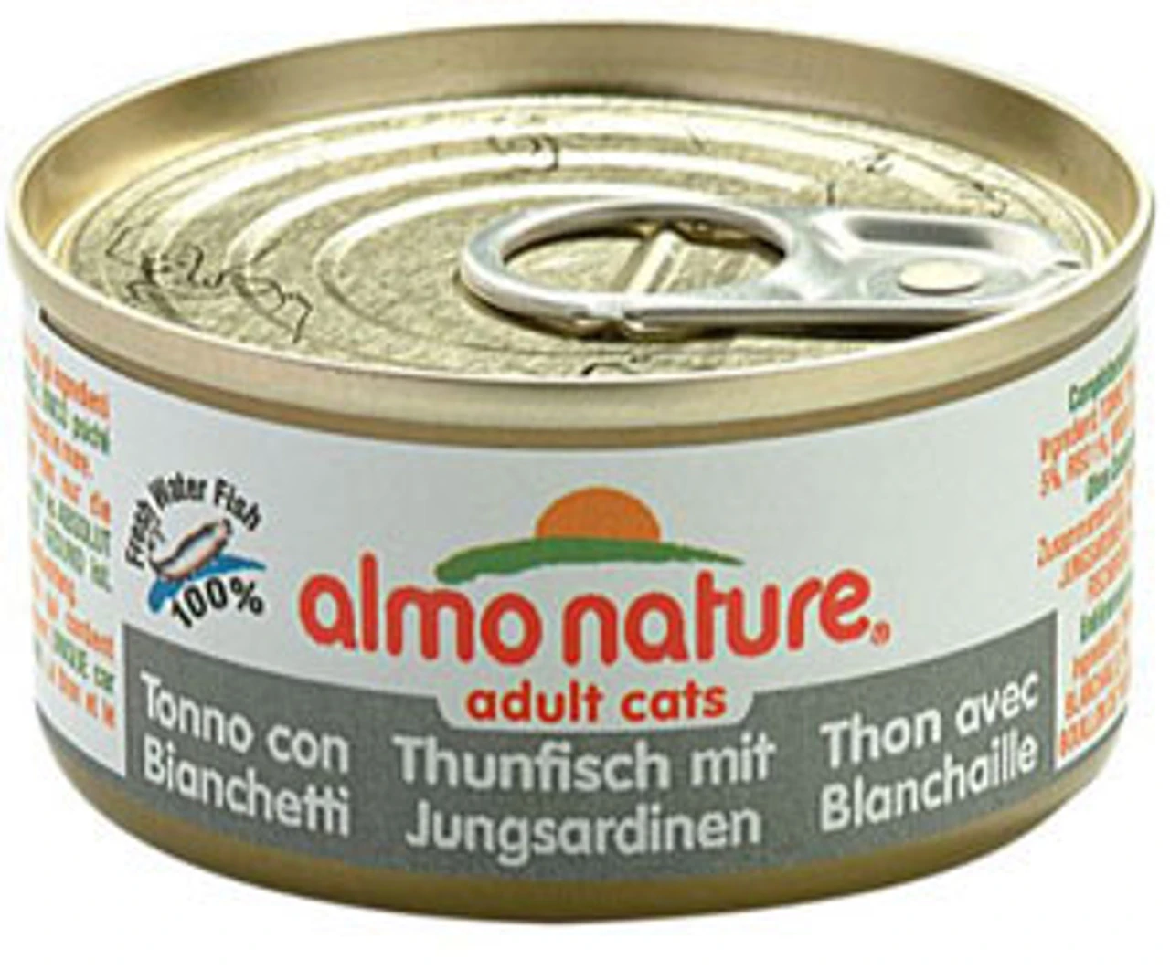 Almo Nature Adult Cat Food Tuna & Whitebait 24 X 70g Cans 3 Almo Nature Adult Cat Food Tuna & Whitebait 24 X 70g Cans