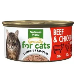 Natures Menu Beef And Chicken Adult Cat (85g X 18 Cans) -Deals Dog Food Store Beef chicken cans 54485.1653398226