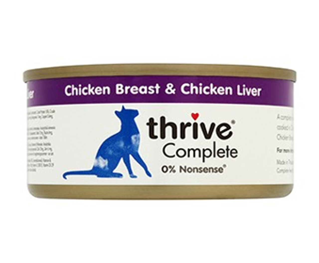 Thrive Complete 100% Chicken & Liver Cat Food 75g X 12 Tins 3 Thrive Complete 100% Chicken & Liver Cat Food 75g X 12 Tins