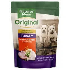 Natures Menu Original Adult Dog Food 8 X 300g Pouches -Deals Dog Food Store anatures dog chicken turkey 55762.1667865585