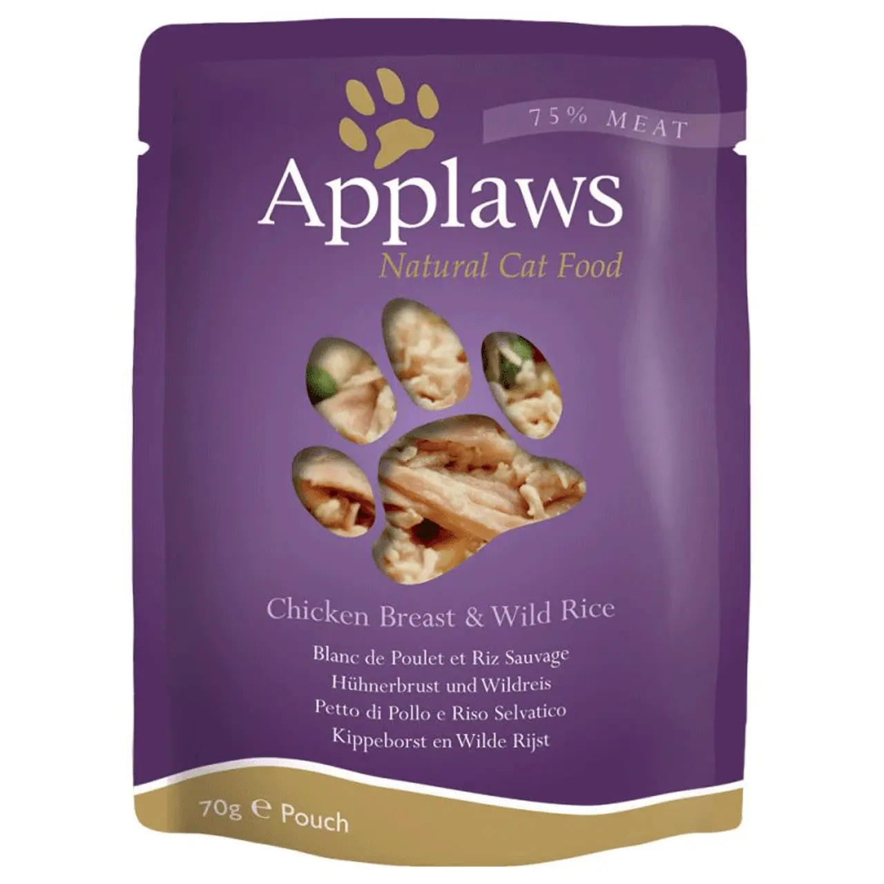 Applaws Natural Cat Food Pouches Chicken Breast & Wild Rice 12 X 70g 4 Applaws Natural Cat Food Pouches Chicken Breast & Wild Rice 12 X 70g - Image 2