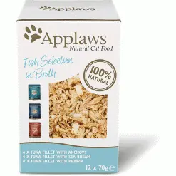 Applaws Natural Cat Food Pouches Fish In Broth Multipack 12 X 70g
