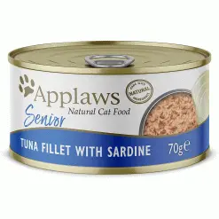 Applaws Natural Cat Food Tins Senior Tuna & Sardines 70g X 24