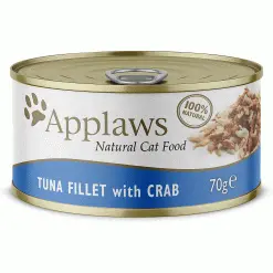 Applaws Natural Cat Food Tins Tuna Fillet With Crab 70g (Pack Of 24)
