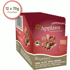 Applaws Natural Cat Food Pouches Tuna Fillet & Black Tiger Prawn 12 X 70g -Deals Dog Food Store applaws tuna prawn cat2 96424.1686655480