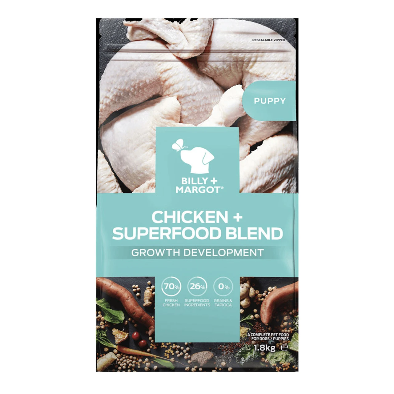 Billy & Margot Billy + Margot Chicken + Superfood Blend Dry Puppy Food 3 Billy & Margot Billy + Margot Chicken + Superfood Blend Dry Puppy Food