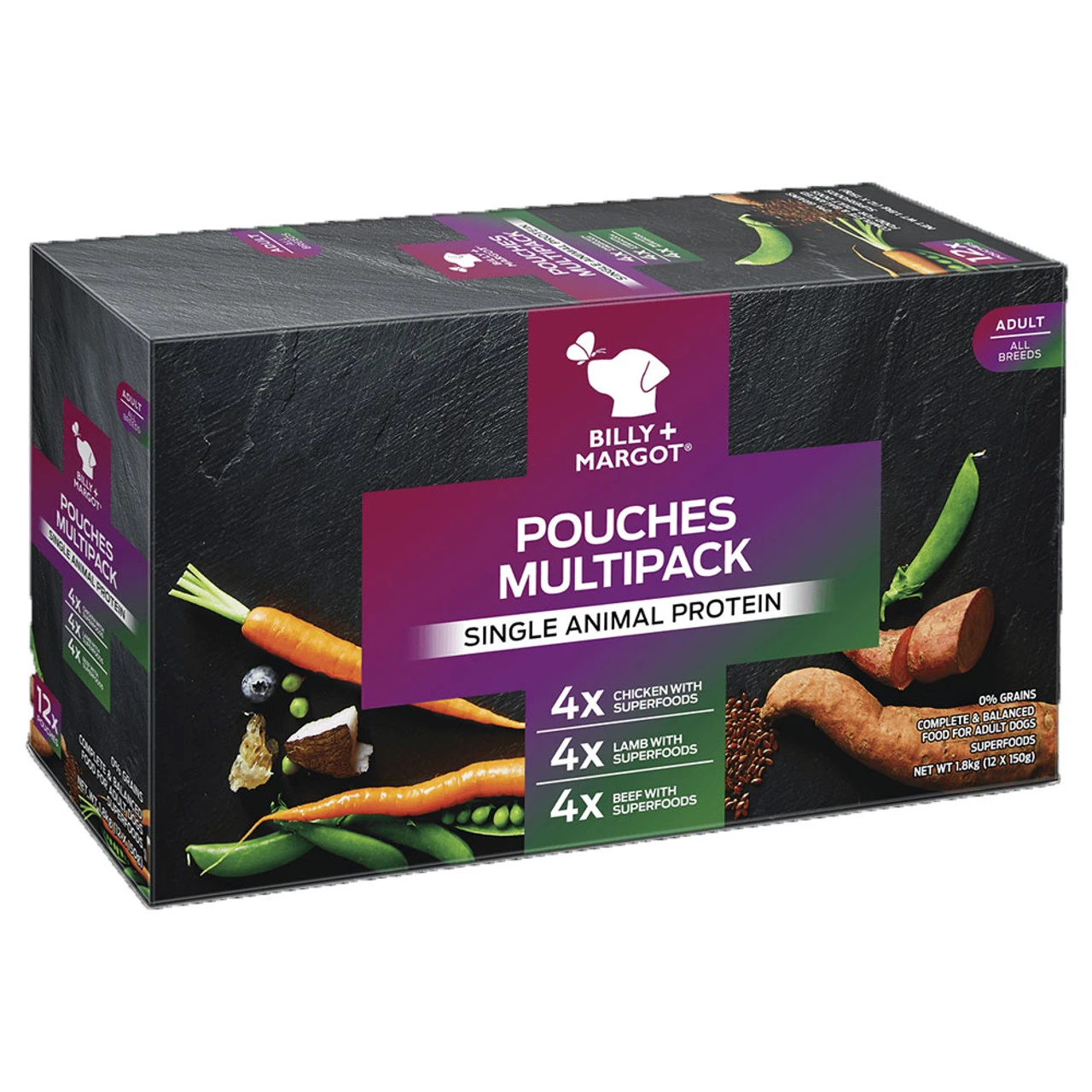 Billy & Margot Billy + Margot Pouches Multipack 150g X 12 Pouches 3 Billy & Margot Billy + Margot Pouches Multipack 150g X 12 Pouches