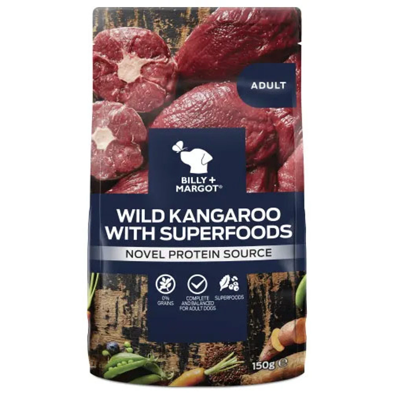 Billy & Margot Billy + Margot Wild Kangaroo With Superfoods 150g X 12 Pouches 3 Billy & Margot Billy + Margot Wild Kangaroo With Superfoods 150g X 12 Pouches