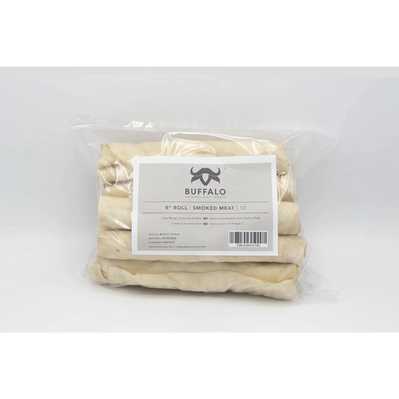 Buffalo Natural Dog Treats Buffalo 8" Roll (pack Of 10) 3 Buffalo Natural Dog Treats Buffalo 8" Roll (pack Of 10)