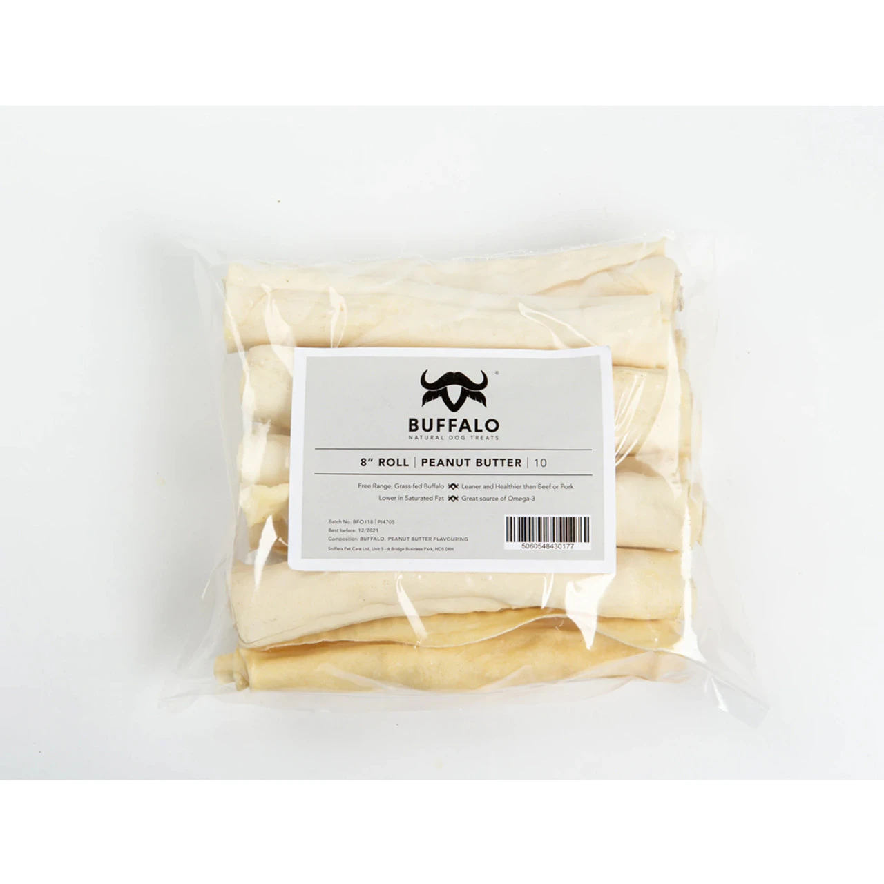 Buffalo Natural Dog Treats Buffalo 8" Roll (pack Of 10) 4 Buffalo Natural Dog Treats Buffalo 8" Roll (pack Of 10) - Image 2