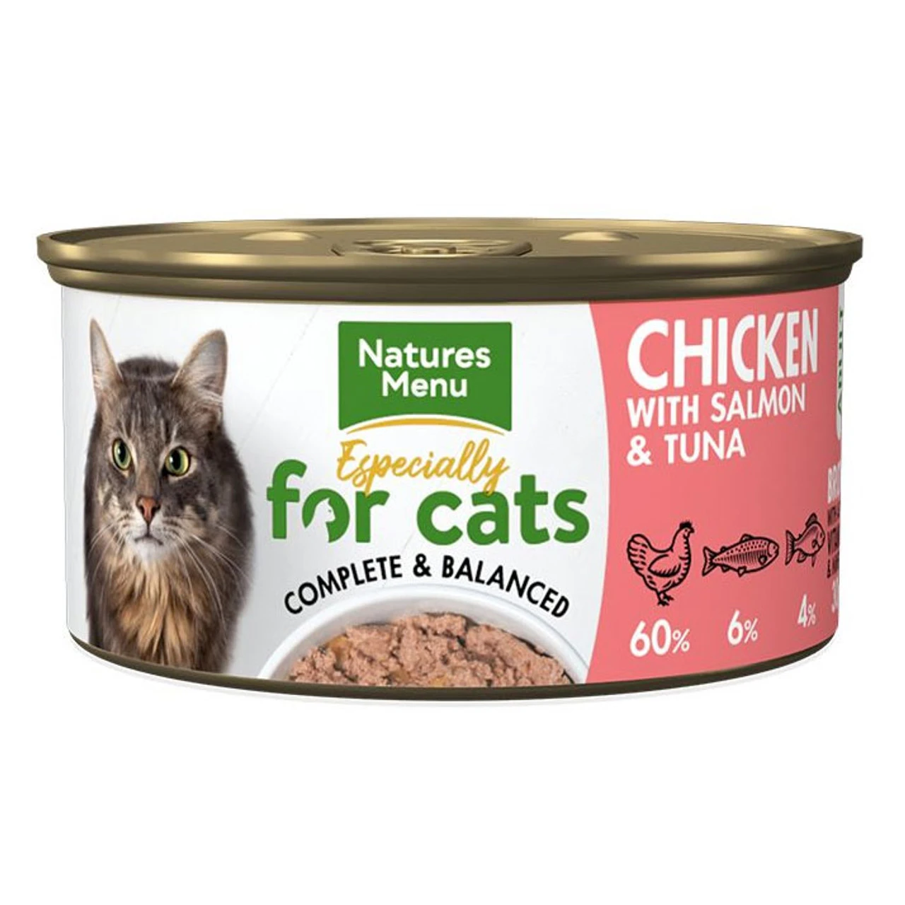 Natures Menu Chicken With Salmon And Tuna Adult Cat (85g X 18 Cans) 3 Natures Menu Chicken With Salmon And Tuna Adult Cat (85g X 18 Cans)