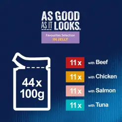 Felix As Good As It Looks Favourites Selection In Jelly Pouches -Deals Dog Food Store felix favourites selection3 01420.1673889919
