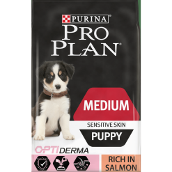 PRO PLAN Dog Medium Puppy For Sensitive Skin With OPTIDERMA Rich In Salmon Dry Food