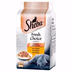 Sheba Pouch Fresh Choice Poultry Collection In Gravy 50g X 48