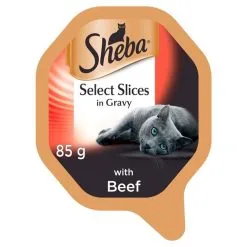 Sheba Alutray Select Slices With Beef In Gravy 85g (pack Of 22)