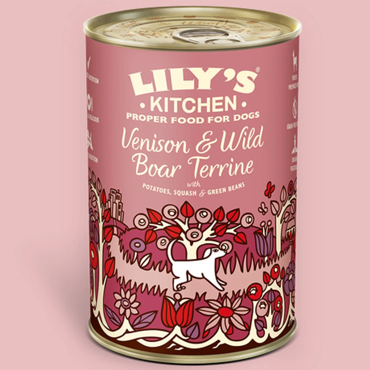 Lilys Kitchen Lily's Kitchen Venison & Wild Boar Terrine For Dogs 6 X 400g 3 Lilys Kitchen Lily's Kitchen Venison & Wild Boar Terrine For Dogs 6 X 400g