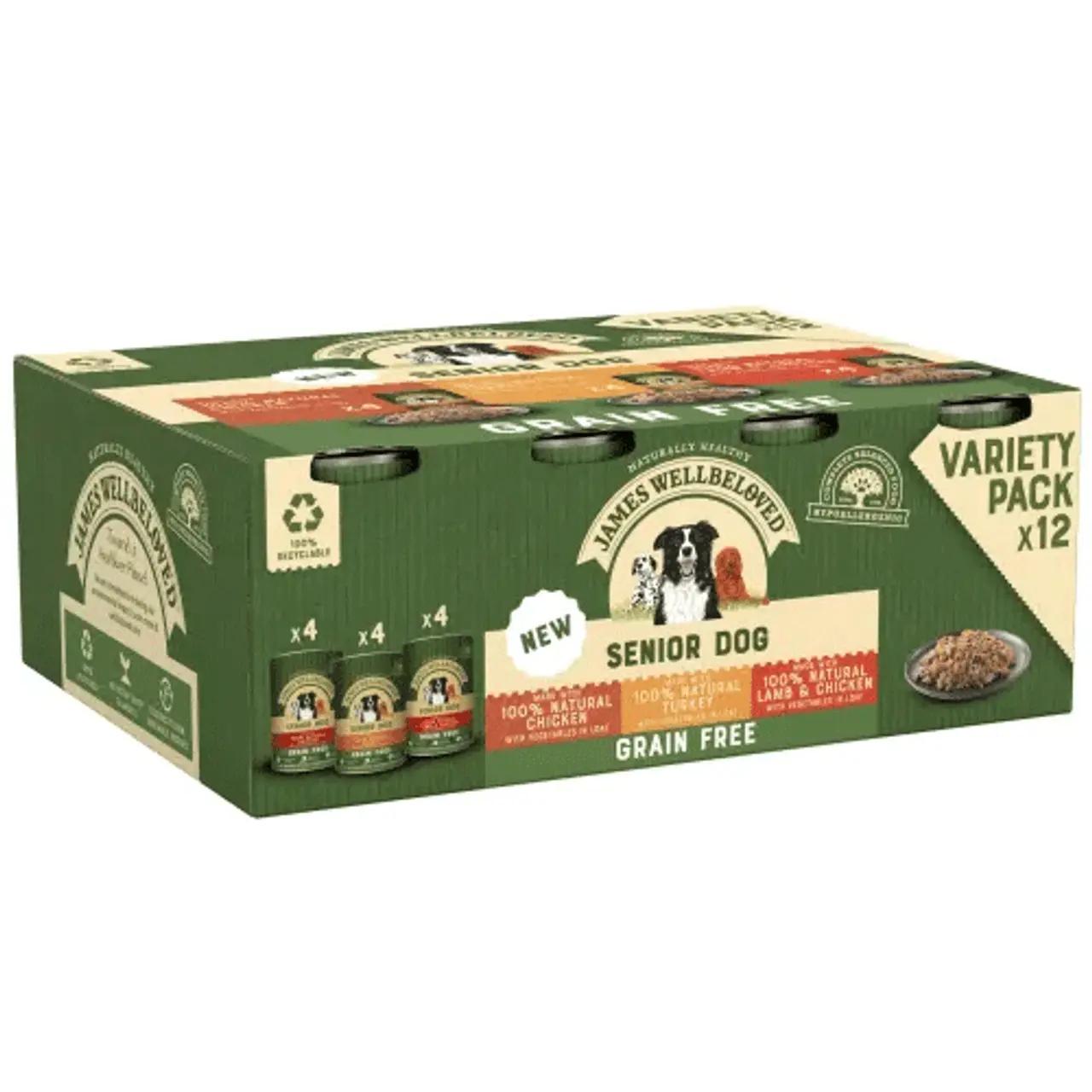 James Wellbeloved Senior Grain Free Variety Pack In Loaf Wet Dog Food 12 X 400g 4 James Wellbeloved Senior Grain Free Variety Pack In Loaf Wet Dog Food 12 X 400g - Image 2