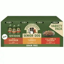 James Wellbeloved Senior Grain Free Variety Pack In Loaf Wet Dog Food 12 X 400g