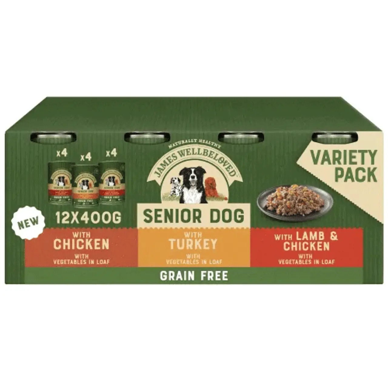 James Wellbeloved Senior Grain Free Variety Pack In Loaf Wet Dog Food 12 X 400g 3 James Wellbeloved Senior Grain Free Variety Pack In Loaf Wet Dog Food 12 X 400g