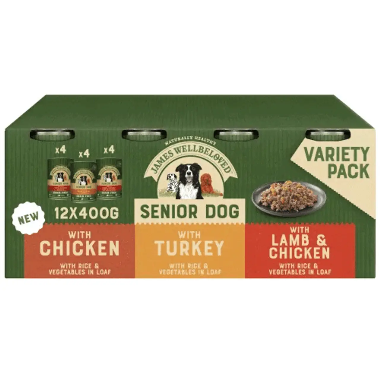 James Wellbeloved Senior Variety Pack In Loaf 12 X 400g 3 James Wellbeloved Senior Variety Pack In Loaf 12 X 400g